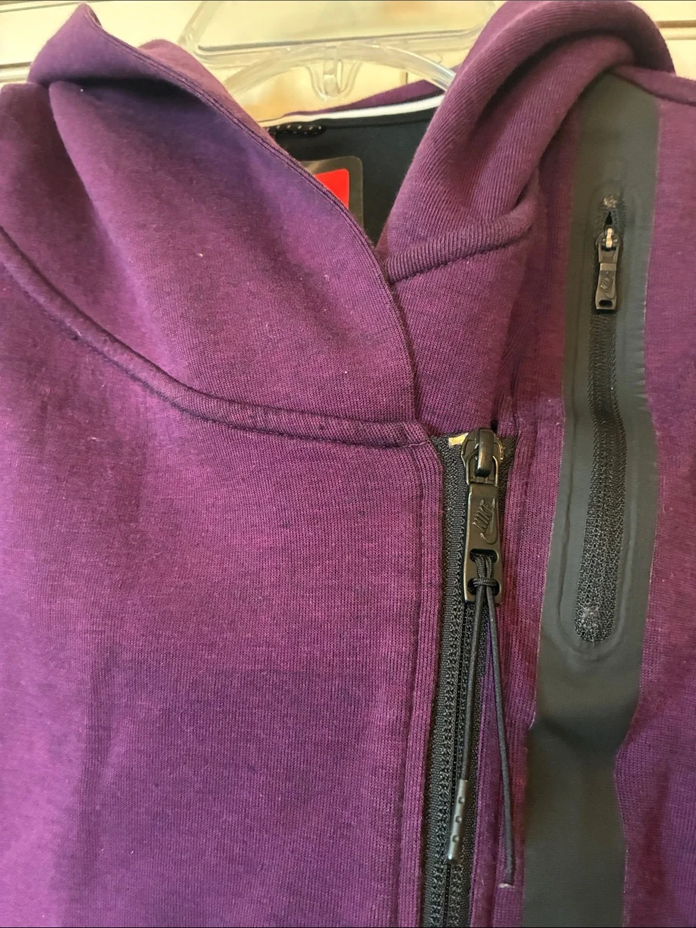 Nike Purple Sleeveless Hooded Zip Vest